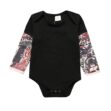 Wild One Letter Print with Tattoo Sleeve Onesie Long Sleeve