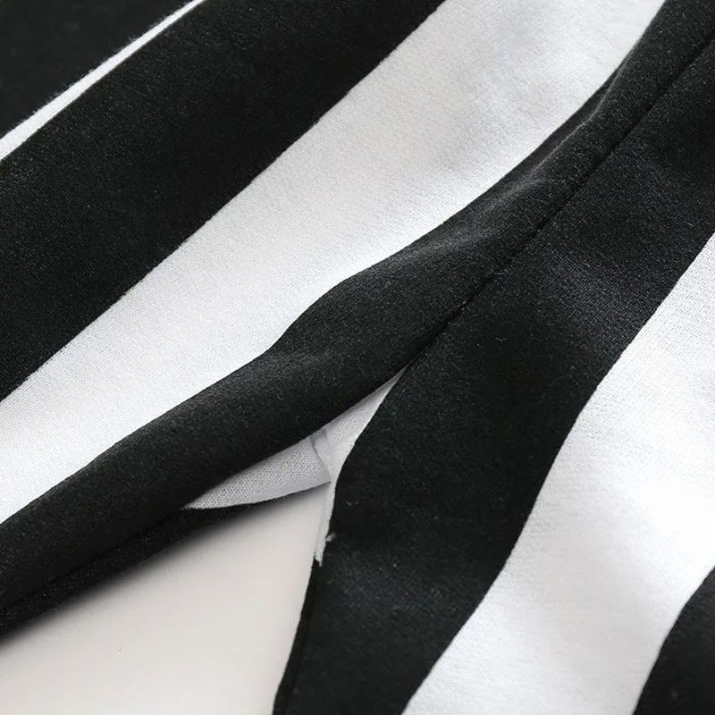 Long Sleeve Cartoon Shark Sweater Stripe Elastic Pants Outfit - Image 10