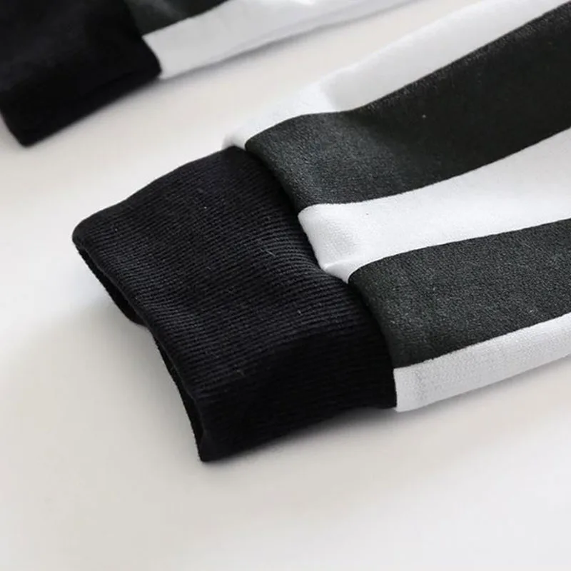 Long Sleeve Cartoon Shark Sweater Stripe Elastic Pants Outfit - Image 11