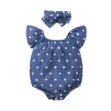 All Over Hearts Pattern Romper with Ribbon Headband Sleeveless