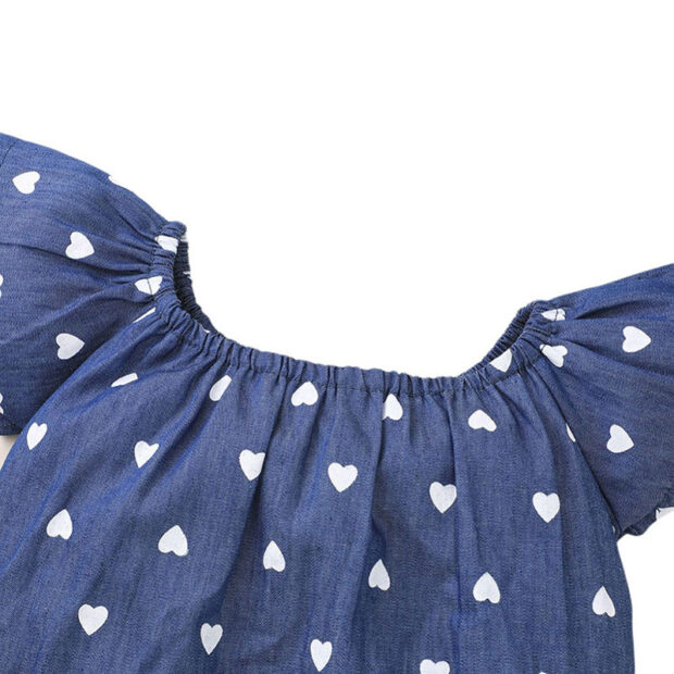 All Over Hearts Pattern Romper with Ribbon Headband Sleeveless - Image 2