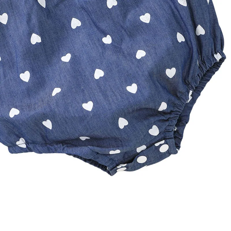 All Over Hearts Pattern Romper with Ribbon Headband Sleeveless - Image 4