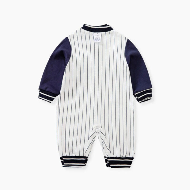 All Star Baseball Jersey Long Sleeves Buttons Playsuit Jumpsuit - Image 2