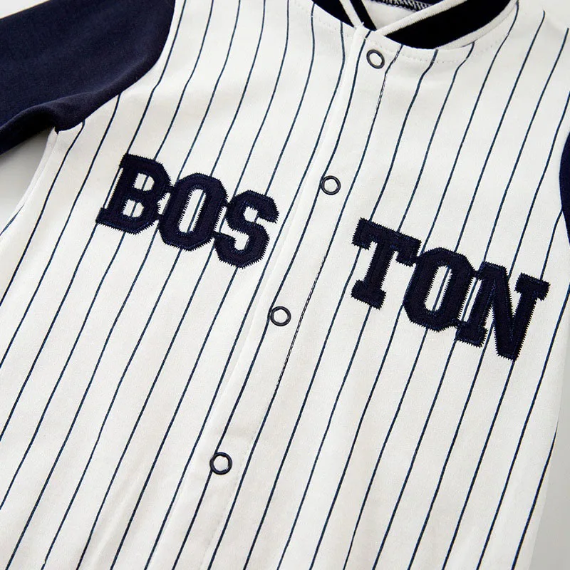All Star Baseball Jersey Long Sleeves Buttons Playsuit Jumpsuit - Image 3