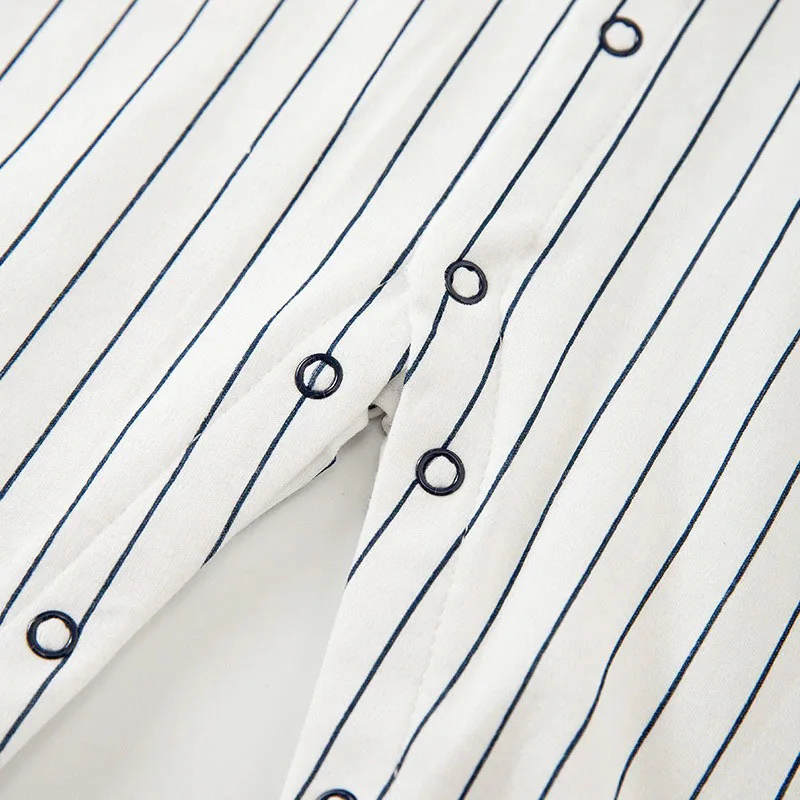 All Star Baseball Jersey Long Sleeves Buttons Playsuit Jumpsuit - Image 4