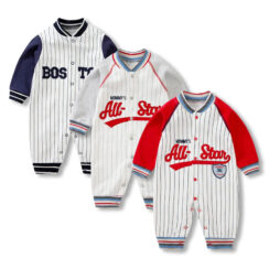 All Star Baseball Jersey Long Sleeves Buttons Playsuit Jumpsuit