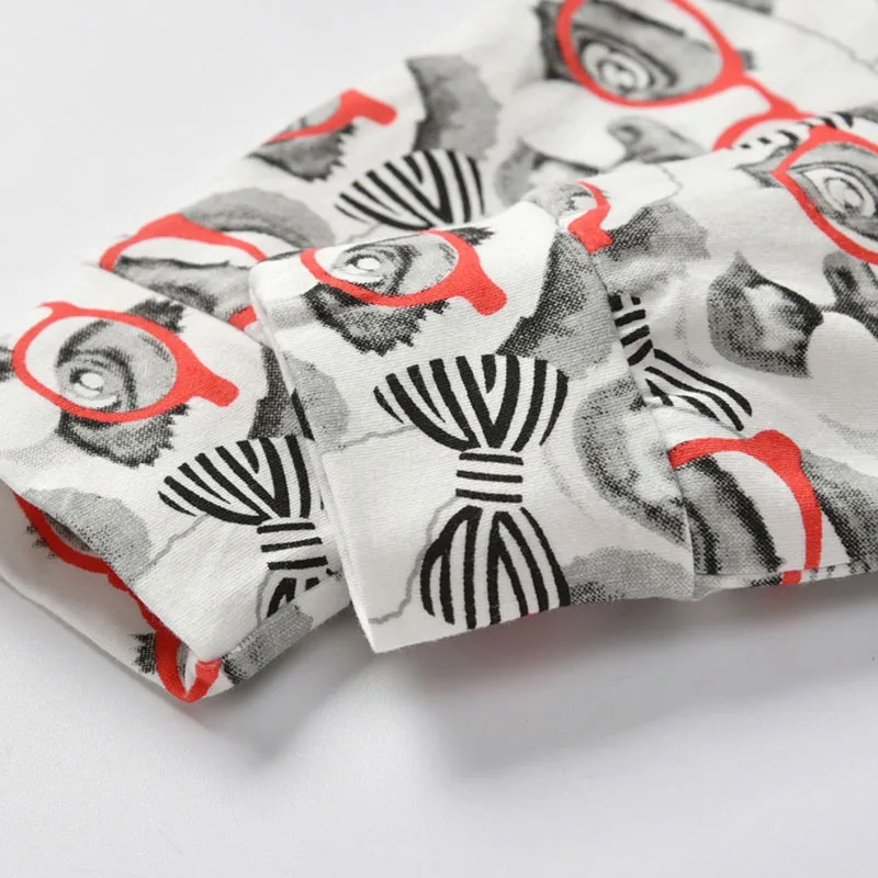 Long Sleeves Alaphabet Shirt Puppy Prints Trousers Pants - Image 6