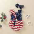 Baby American Flag Open Back Romper Outfit