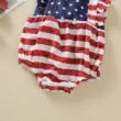 Sleeveless American Flag Open Back Romper with Star Star Pattern Headband - Image 4
