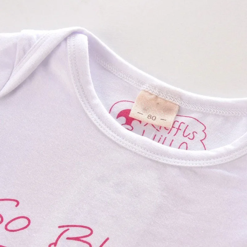 Baby Girl's Angel Wing Shirt Short Sleeve Text Print and Ruffled Laced Short Dress - Image 2