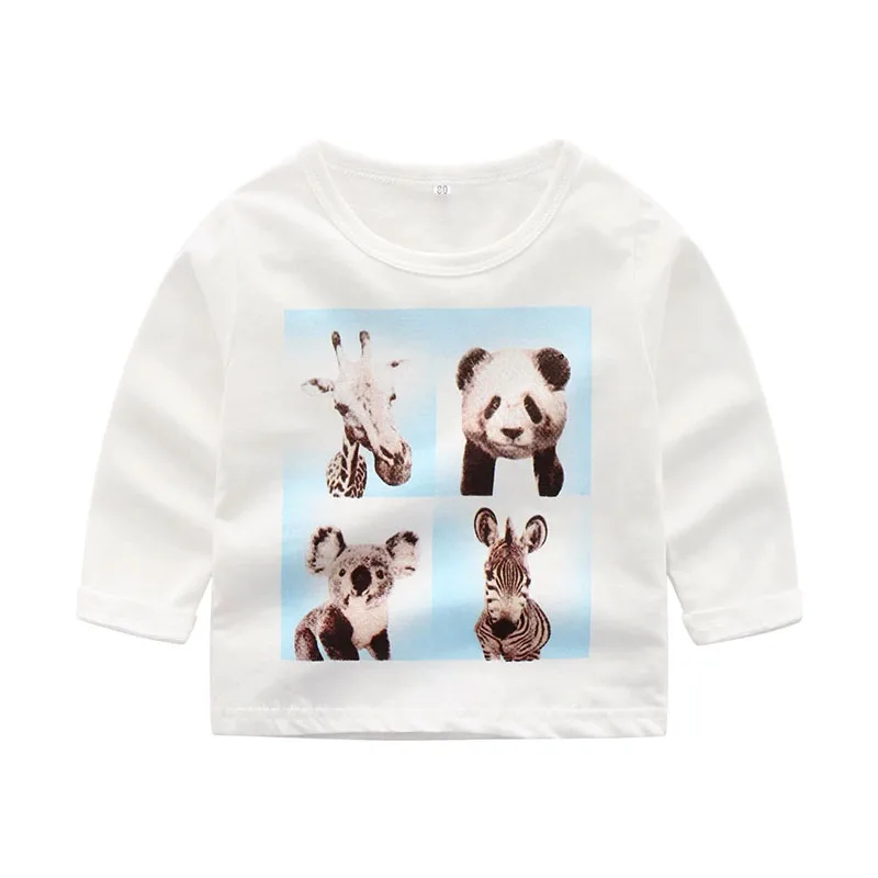Baby Animal Panda Koala Print Tee Shirt, Elastic Pants Long Sleeve 2 pcs Outfit - Image 2