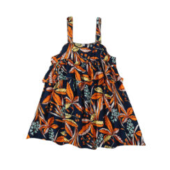 Baby Girl Autumn Leaf Pattern Beachwear Sun Dress Sleeveless