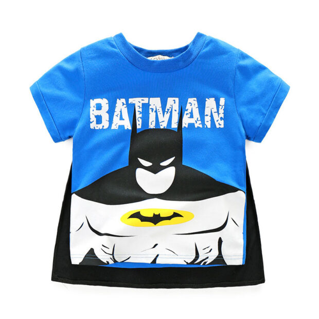 Toddler Cartoon Batman Print T-Shirt & Denim Pants
