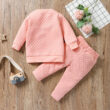 Baby Beaded Heart Pattern Sweatshirt & Pants Outfit