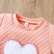 Baby Beaded Heart Pattern Sweatshirt & Pants Outfit
