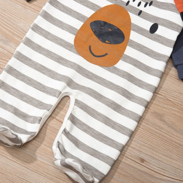 Bear Design Footie Pajamas Romper Long Sleeve - Image 5