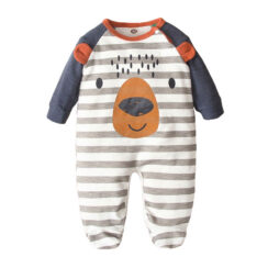 Bear Design Footie Pajamas Romper Long Sleeve