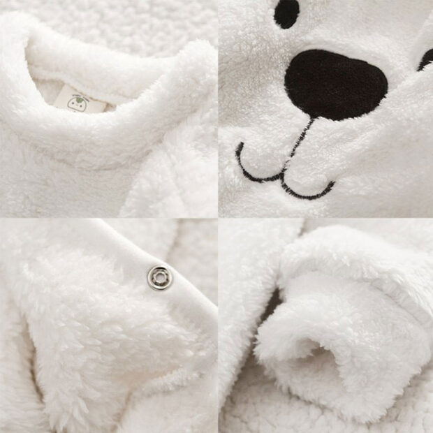 Fleece Bear Sleepwear Romper Long Sleeve - Image 3