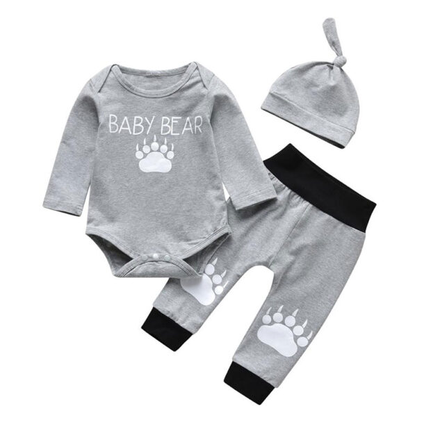 Baby Bear Paw Print Sleepwear Set