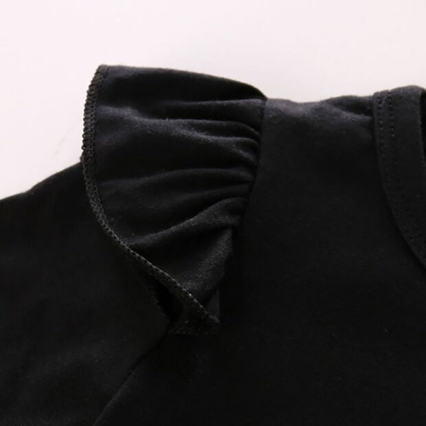 Black Color Pullover Top  & Leopard Pattern Elastic Pants Long Sleeve Outfit - Image 2