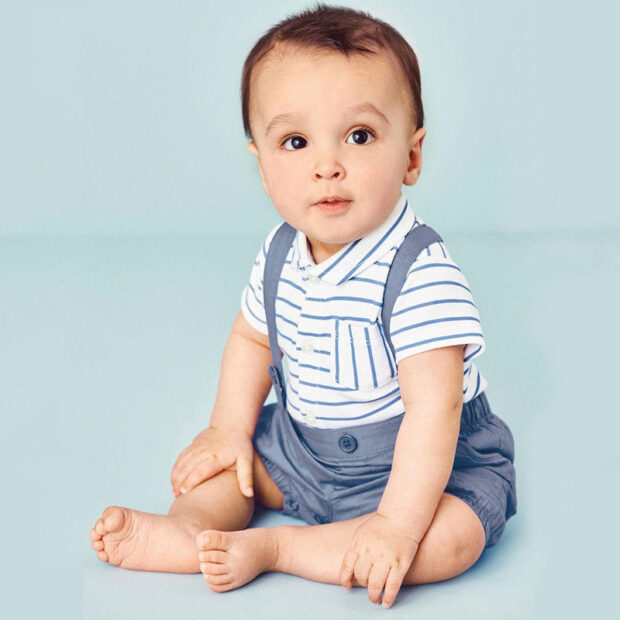 Short Sleeves Collar Shirt & Matching Outfit Suspenders Pants - Image 11