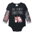 Baby Letter Print My First Christmas Onesie with Tattoo Sleeve