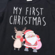 Baby Letter Print My First Christmas Onesie with Tattoo Sleeve