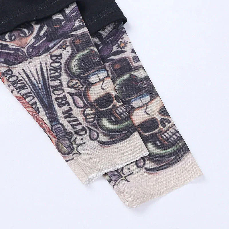 Born To be Wild Tattoo Sleeve Onesie with My First Christmas Letter Print Long Sleeve - Image 6