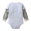 Baby Letter Print Born to be Wild Onesie with Tattoo Sleeve