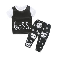 Baby Boss Jersey Top & Panda Pants