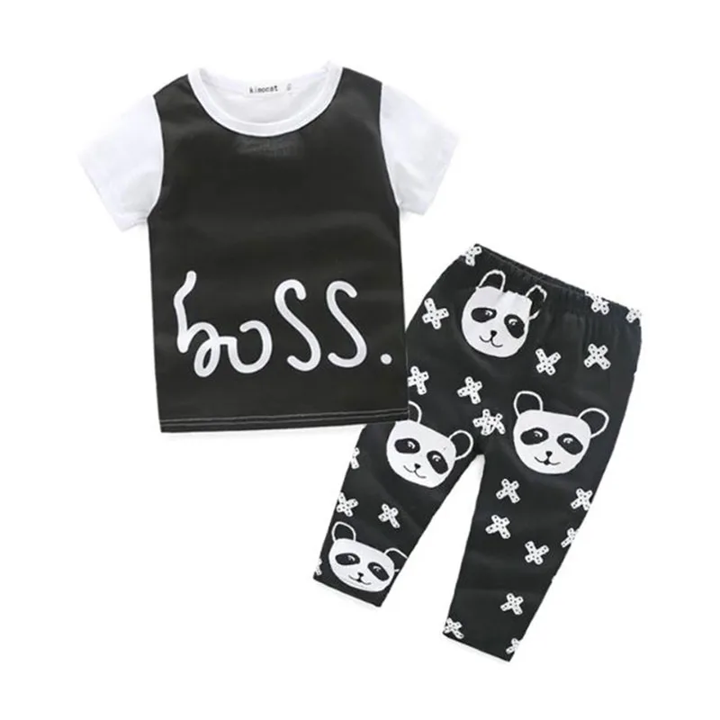 "Boss" Jersey Shirt Pullover Panda Print Long Sleeves Pants