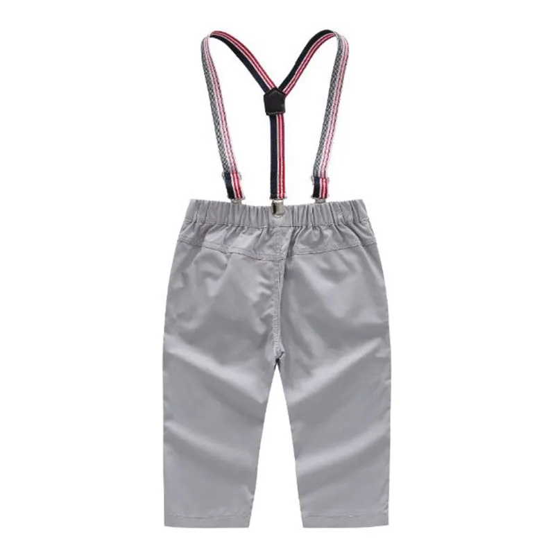 Baby Boy Bow Tie Button Shirt, Suspenders Belt Pants 2 pcs - Image 7