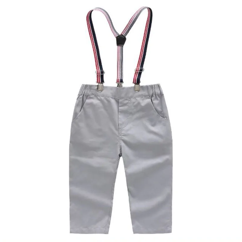 Baby Boy Bow Tie Button Shirt, Suspenders Belt Pants 2 pcs - Image 6