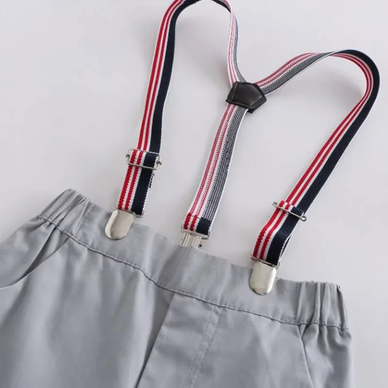 Baby Boy Bow Tie Button Shirt, Suspenders Belt Pants 2 pcs - Image 8