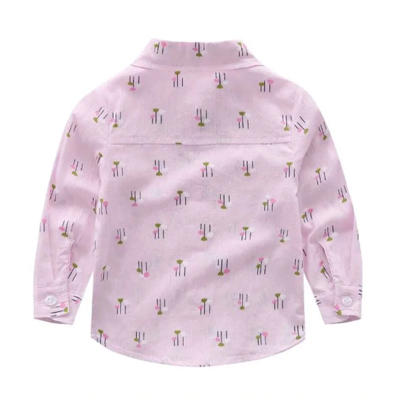 Baby Boy Bow Tie Button Shirt, Suspenders Belt Pants 2 pcs - Image 3