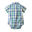 Baby Boy Checker Polo Suspenders Set