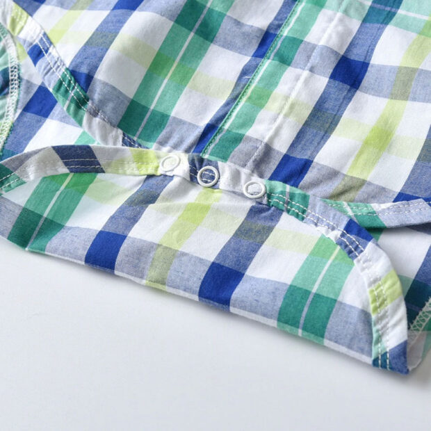 Baby Boy Checker Polo Suspenders Set