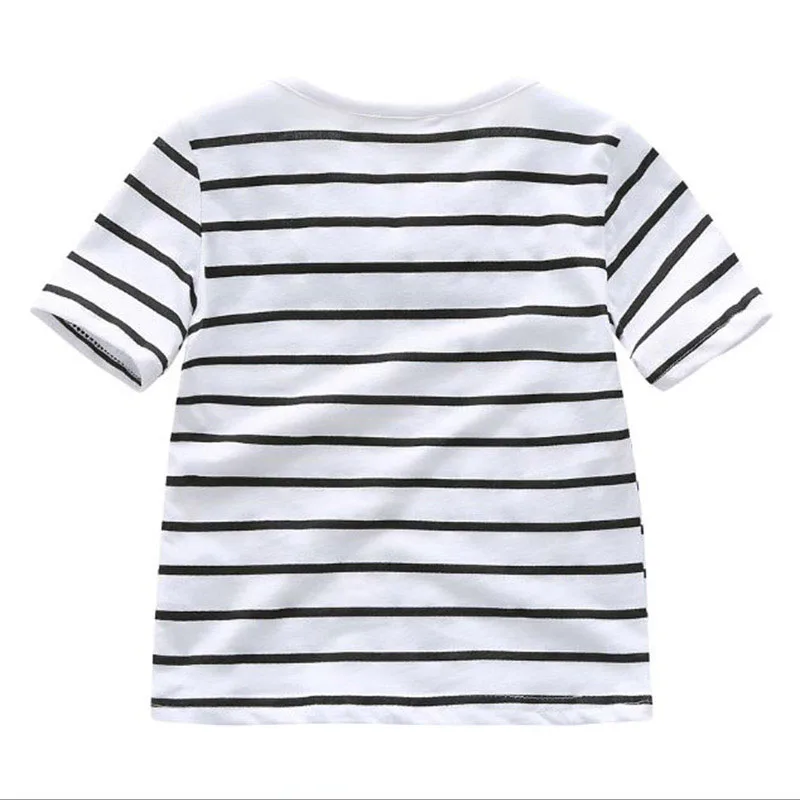 Baby Bow Tie Stripe T-Shirt & Wink Face Denim Overall Pants for Boys & Girls - Image 4