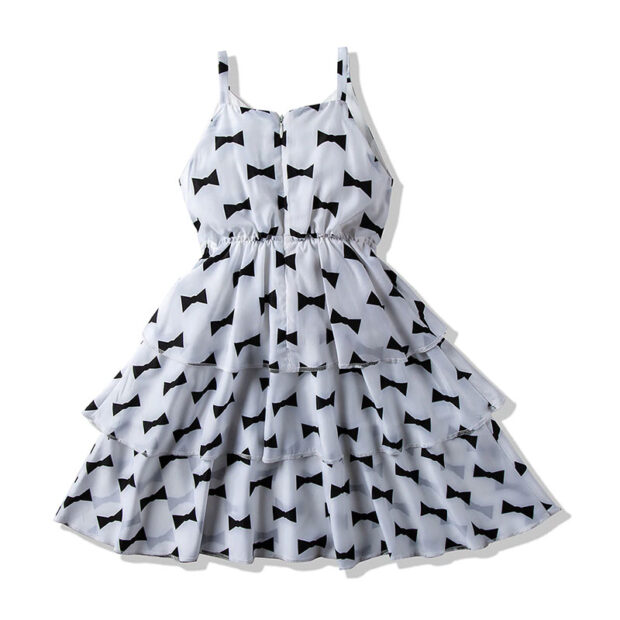 Baby Suspender Sun Dress Bow Tie Print