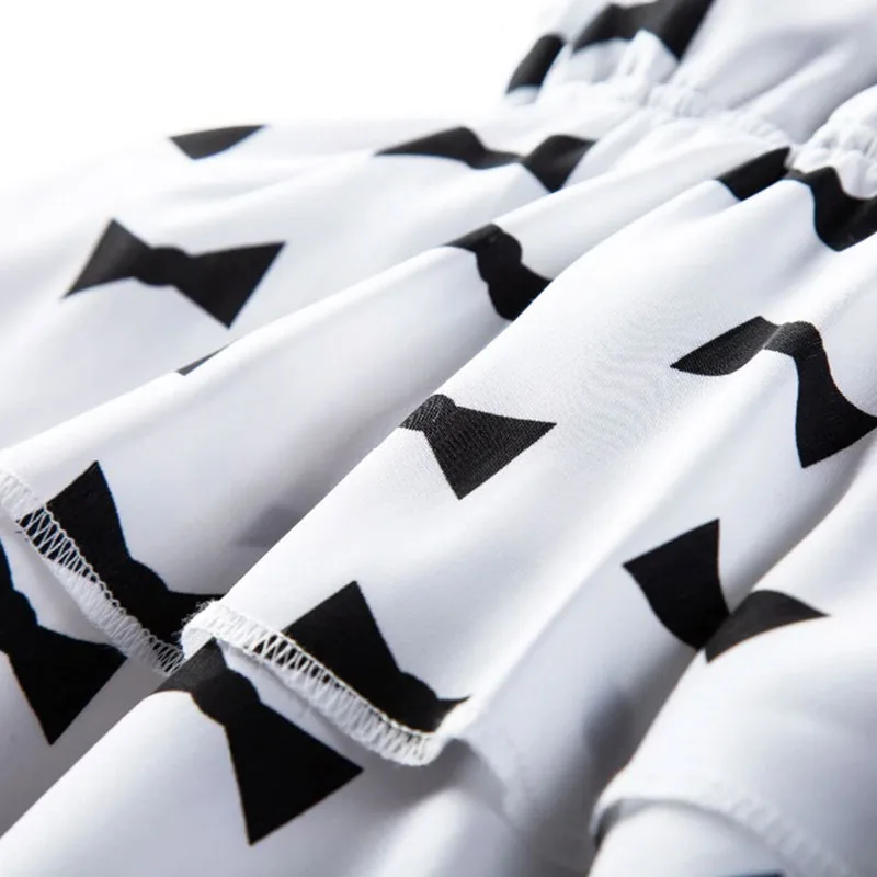 Bow Tie Print Suspender Sun Dress Sleeveless - Image 5