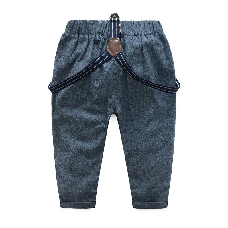 Dino Print Bowtie Button Shirt Bodysuit with Suspenders Trousers - Image 9