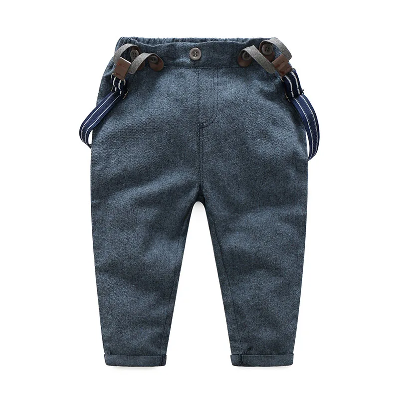 Dino Print Bowtie Button Shirt Bodysuit with Suspenders Trousers - Image 8