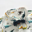 Baby Dino Print Polo Onesie & Suspenders Outfit