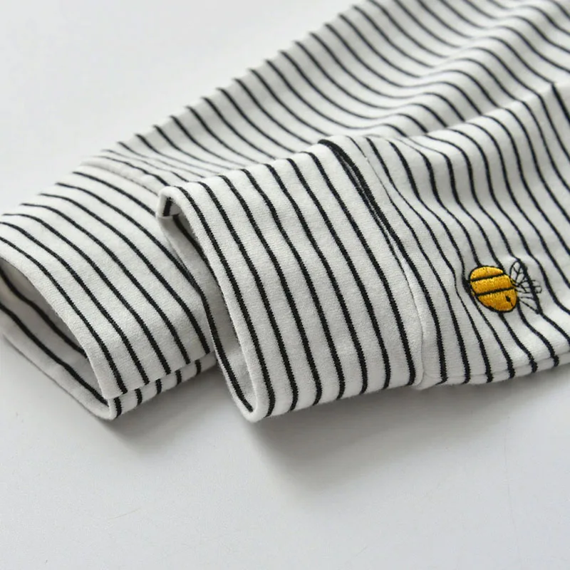 Baby Girl Bumble Bee Applique Shirt & Stripe Pants Long Sleeve - Image 7