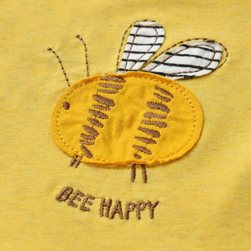 Baby Girl Bumble Bee Applique Shirt & Stripe Pants Long Sleeve - Image 3