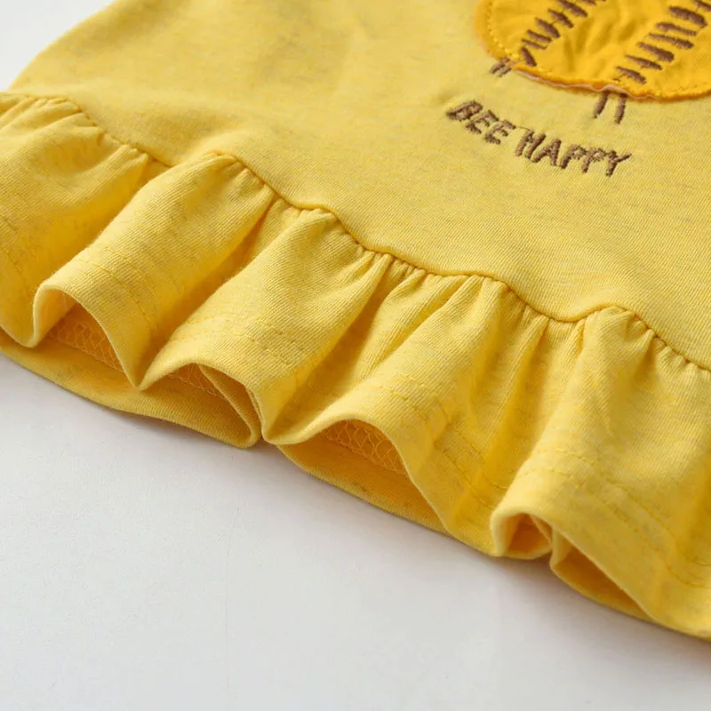 Baby Girl Bumble Bee Applique Shirt & Stripe Pants Long Sleeve - Image 4