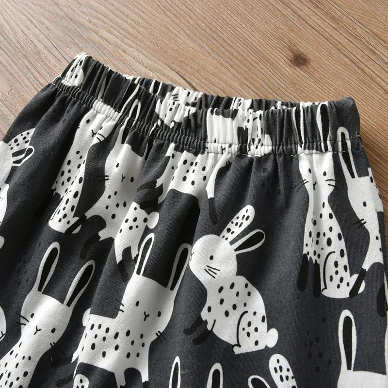 Baby Cartoon Bunny Applique Shirt & Pants Long Sleeve with Ribbon Headband - Image 5