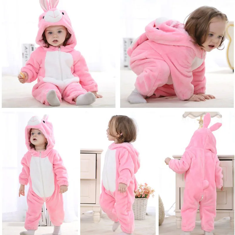 Animal Bunny Rabbit Long Sleeves Zipper Hooded Jumpsuit Costume - Image 3