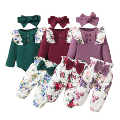 Baby Butterfly Shoulder Onesie & Floral Pants
