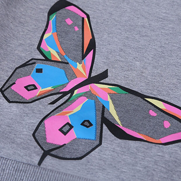 Butterfly Print Sweatshirt & Pullover Pants Long Sleeve - Image 4